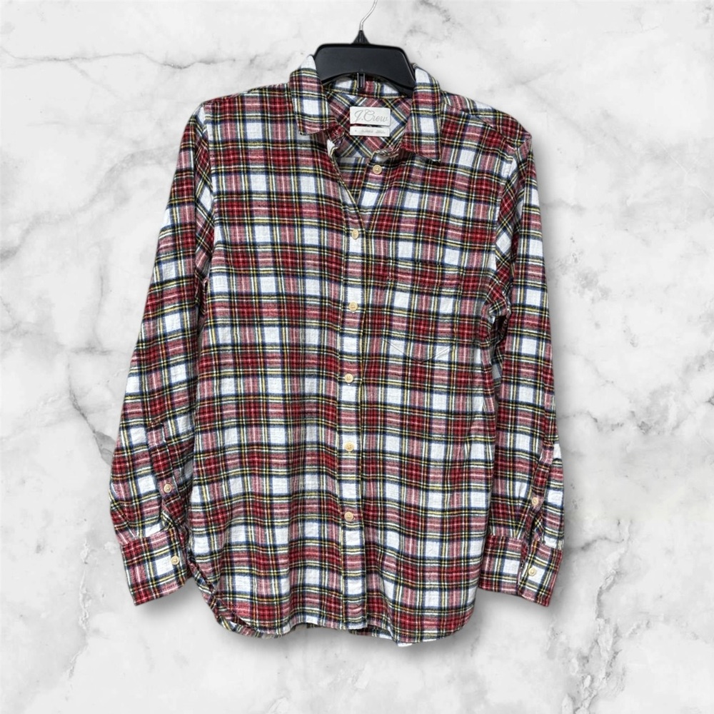 J. Crew Classic Multicolor tartan Plaid button down Shirt sz 4/Small